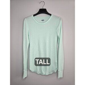 Old Navy Tall Mint Green Thermal Long Sleeve Top M – Lightweight Waffle Knit